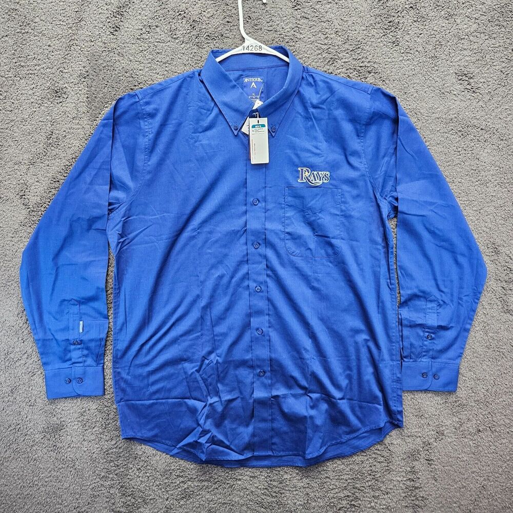 Antigua Rays‎ Dress Shirt Mens Size XL Blue Long Sleeves Button Down